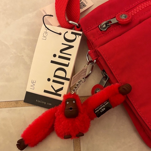 Kipling Red Crossbody Bag - Picture 2 of 6